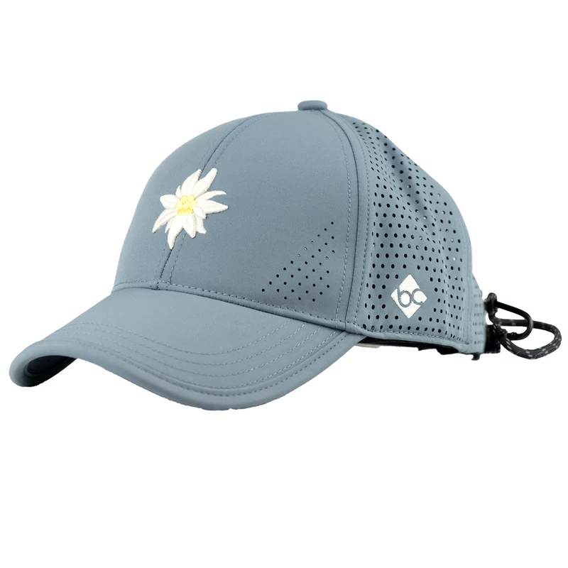 Bavarian Caps Edelweiß Outdoor Cap Grau Blau Gebogen