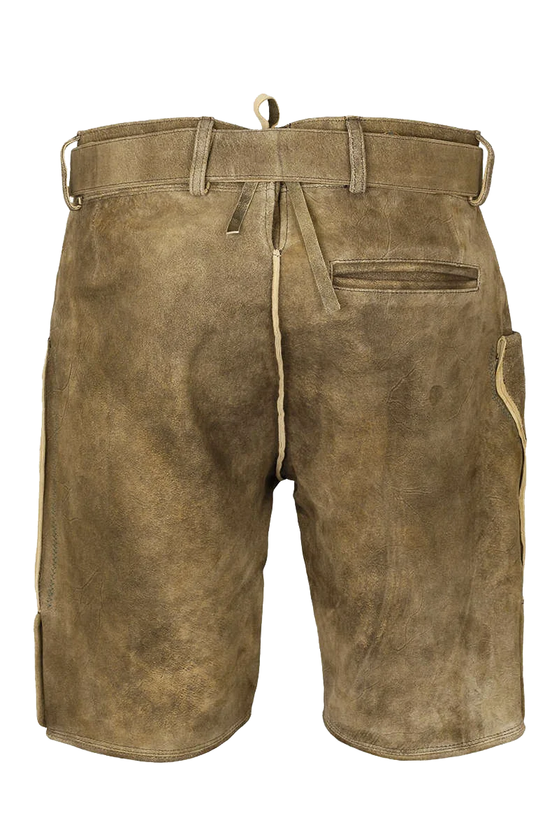 Herren Lederhose mit Gürtel kurz