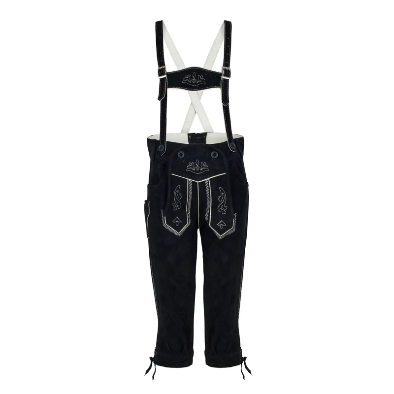 3/4 Kinder Lederhose in schwarz