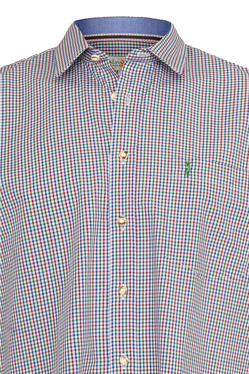 Trachtenhemd kariert Liegekragen Basic