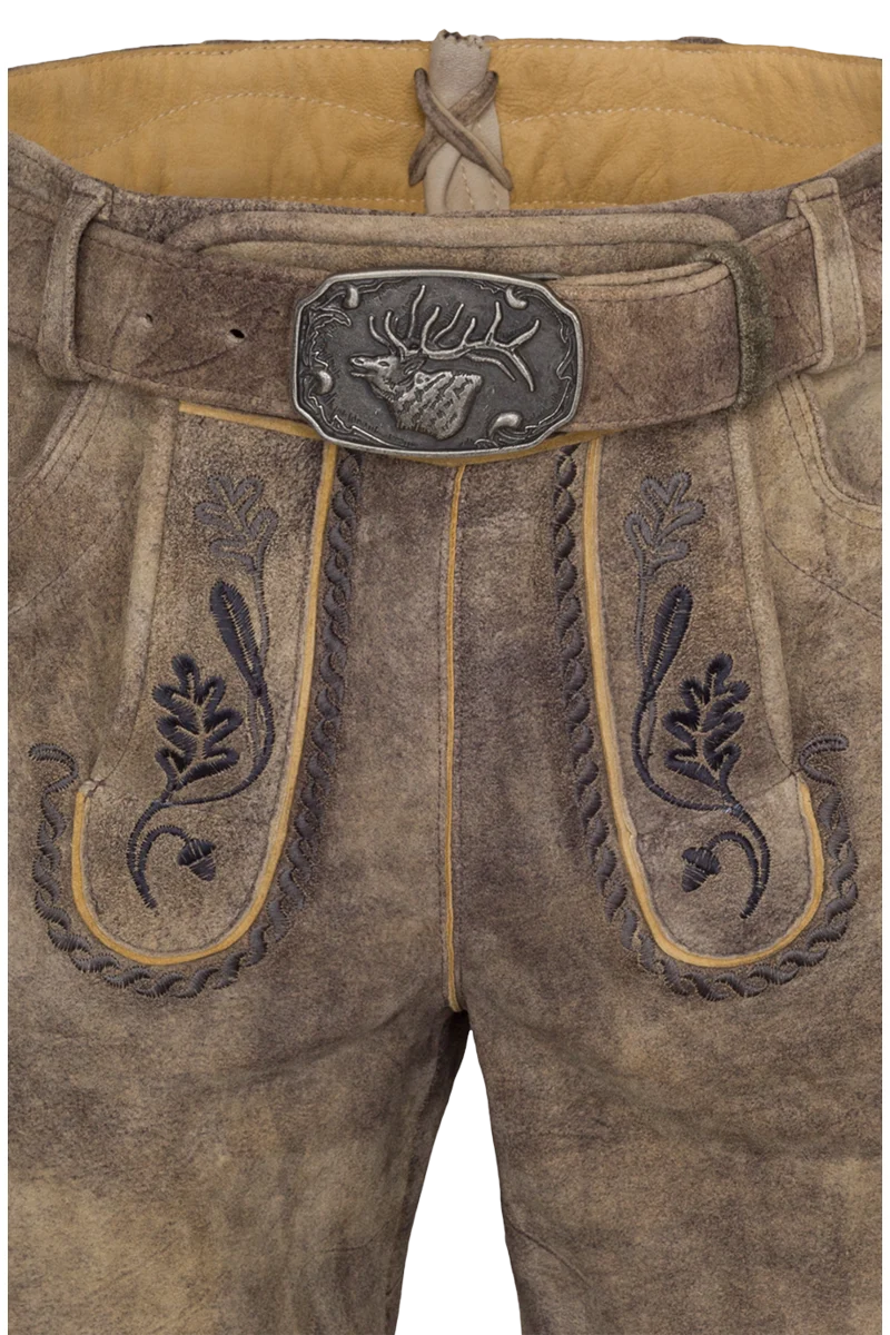 Herren Lederhose kurz mit Gürtel