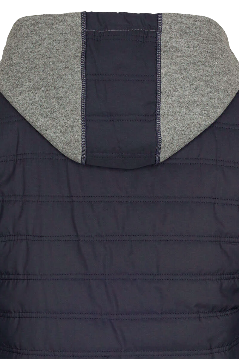 Alpine Herren Steppjacke mit Strickärmeln und Kapuze