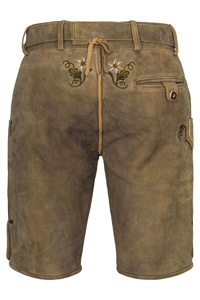 Herren Lederhose kurz mit Gürtel