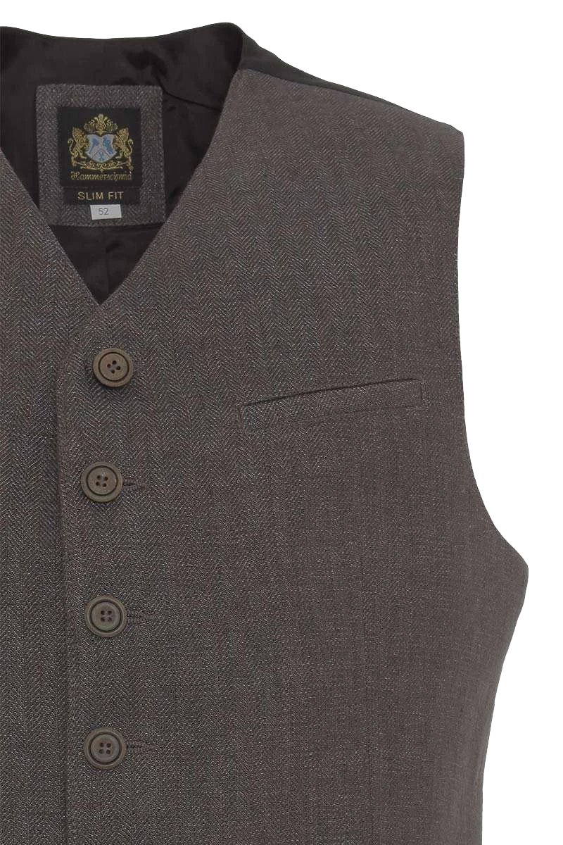 Trachten-Leinen Weste V-Ausschnitt