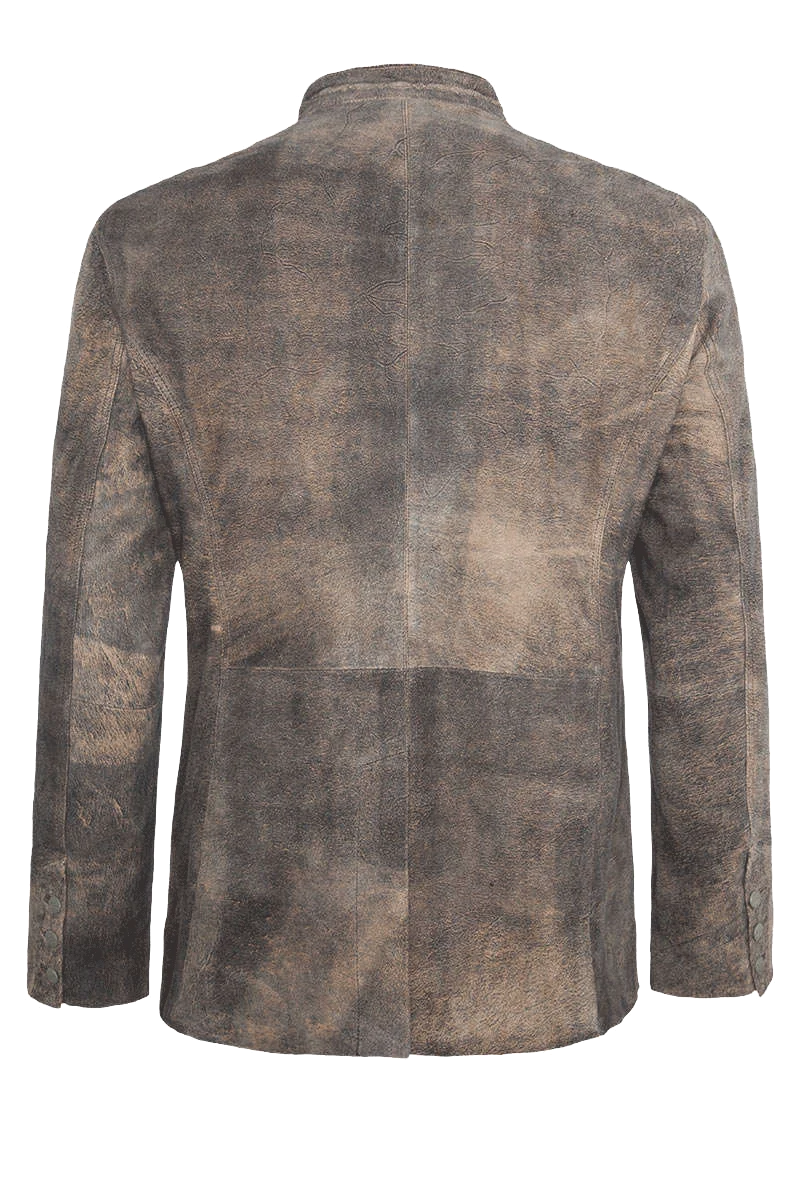Trachten Lederjacke mit Stehkragen