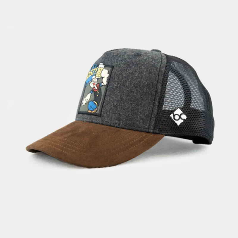 Bavarian Caps Popeye Gebogen Grau