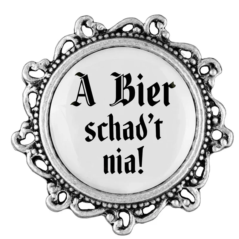 Gaudiknopf Anstecker A Bier schadt nia