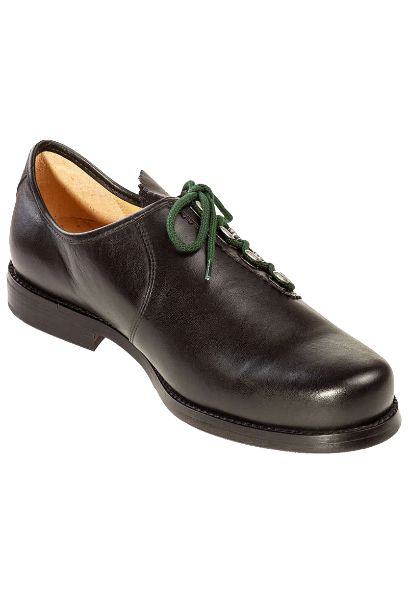 Trachten Haferl-Schuh mit grünem Schnürsenkel