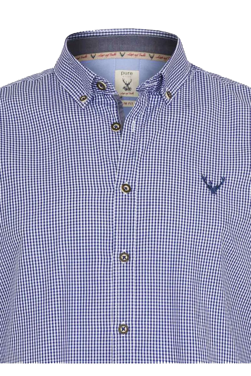 Trachtenhemd kariert Slim fit
