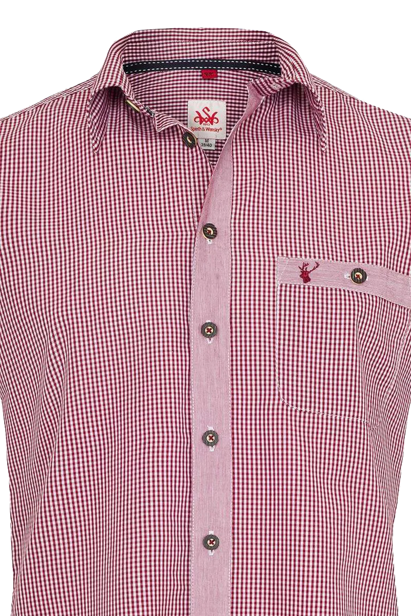 Trachtenhemd Kurzarm Slim Fit kariert