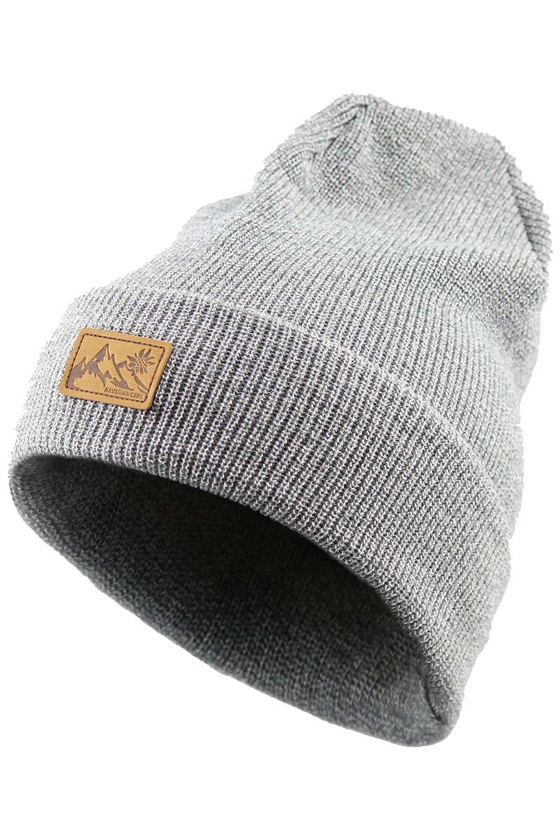 Long-Beanie Unisex mit Lederpatch