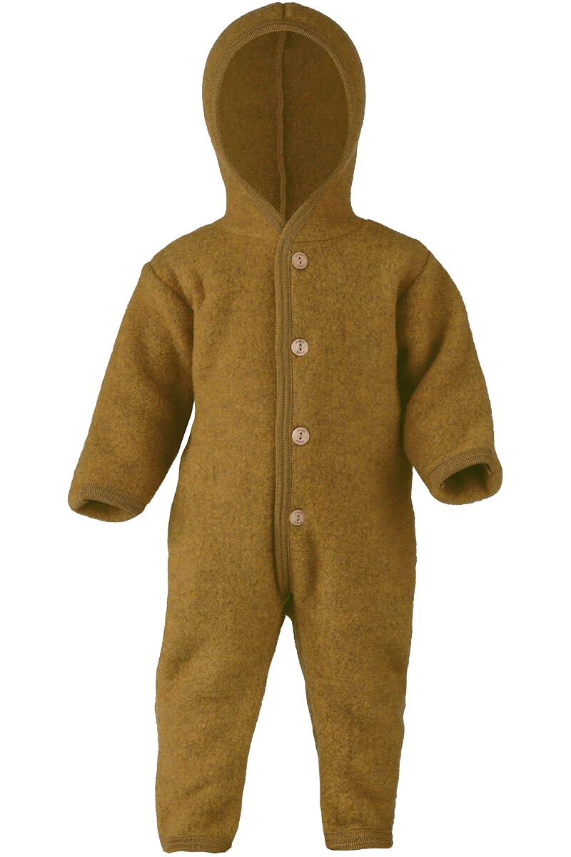 Baby-Wollfleece-Overall mit Kapuze aus Bio Schurwollfleece