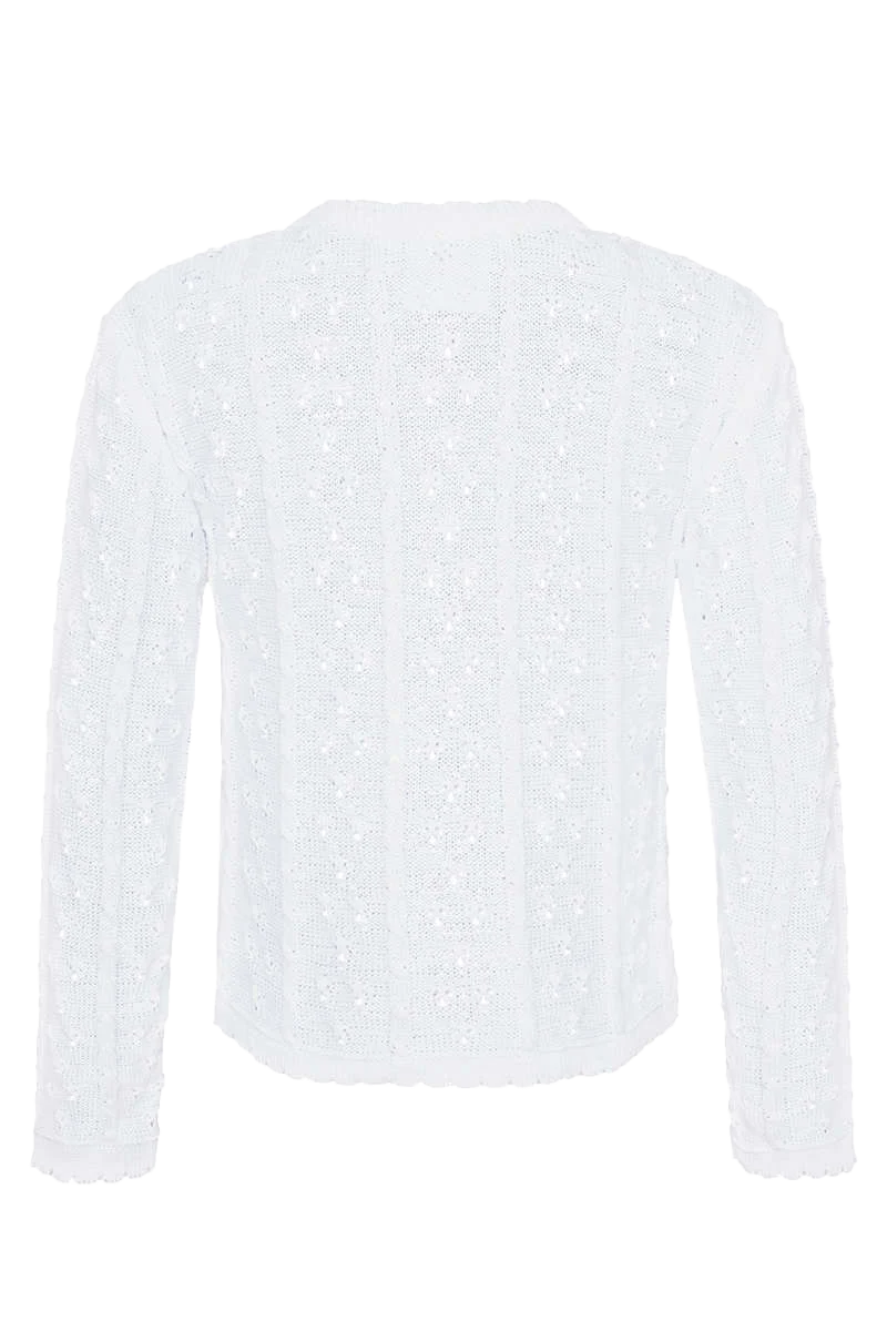 Mädchen Dirndl-Strickjacke mit Zopf und Ajourmuster