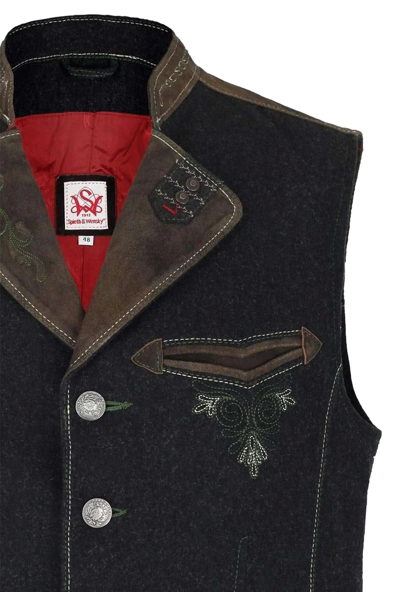 Herren Weste Wolle/Leder