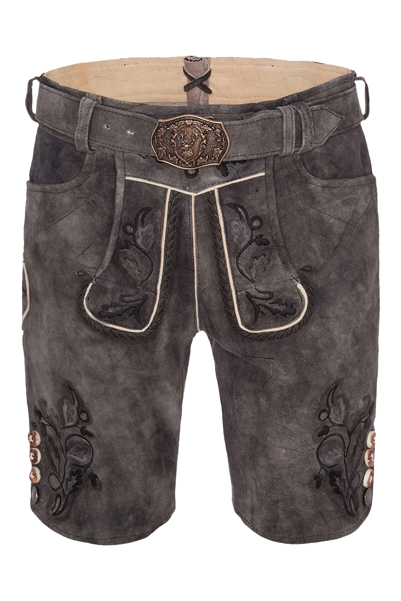 Herren Lederhose mit Gürtel kurz