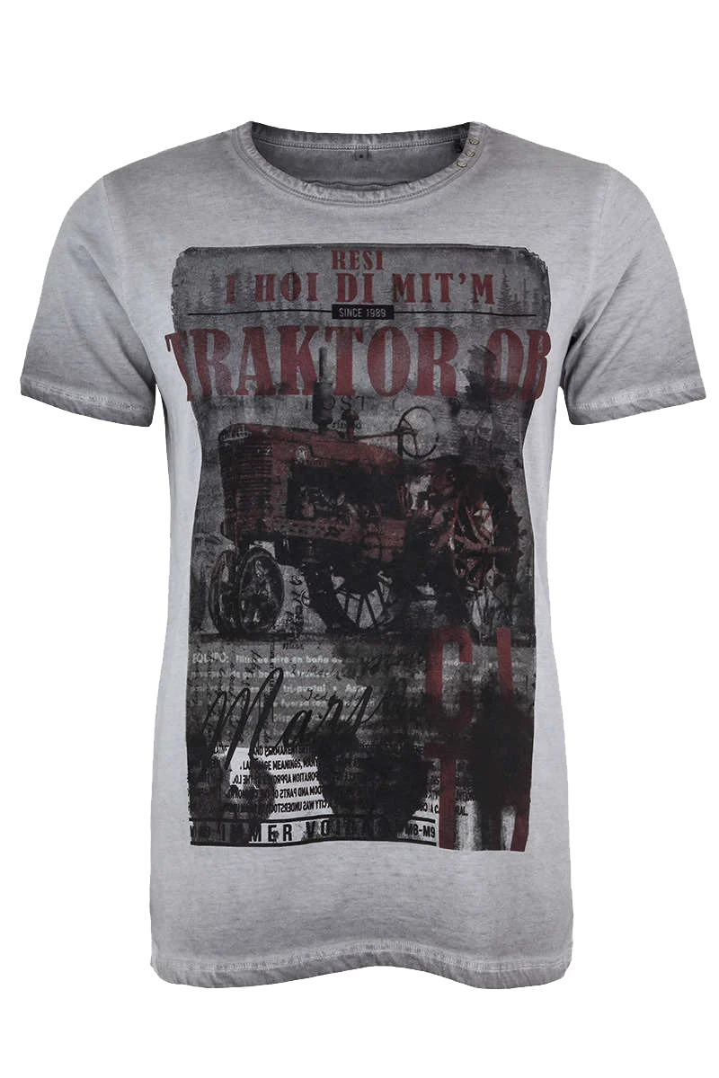 Herren T-Shirt 'Resi I hol di mit´m Traktor ab'