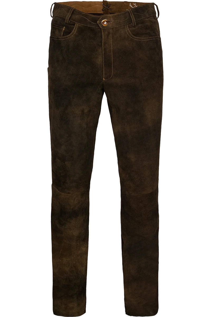 Herren Trachten-Lederhose lang aus Wildbockleder
