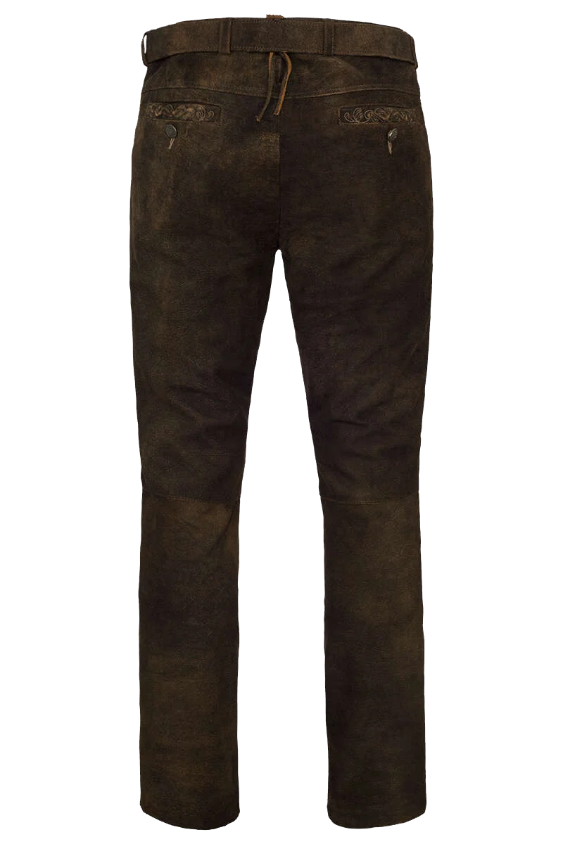 Herren Trachten Lederhose lang mit Gürtel