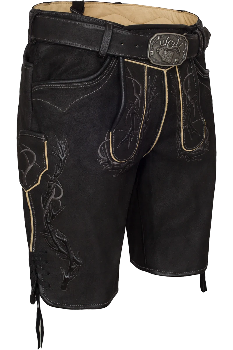 Herren Trachten Lederhose kurz bestickt