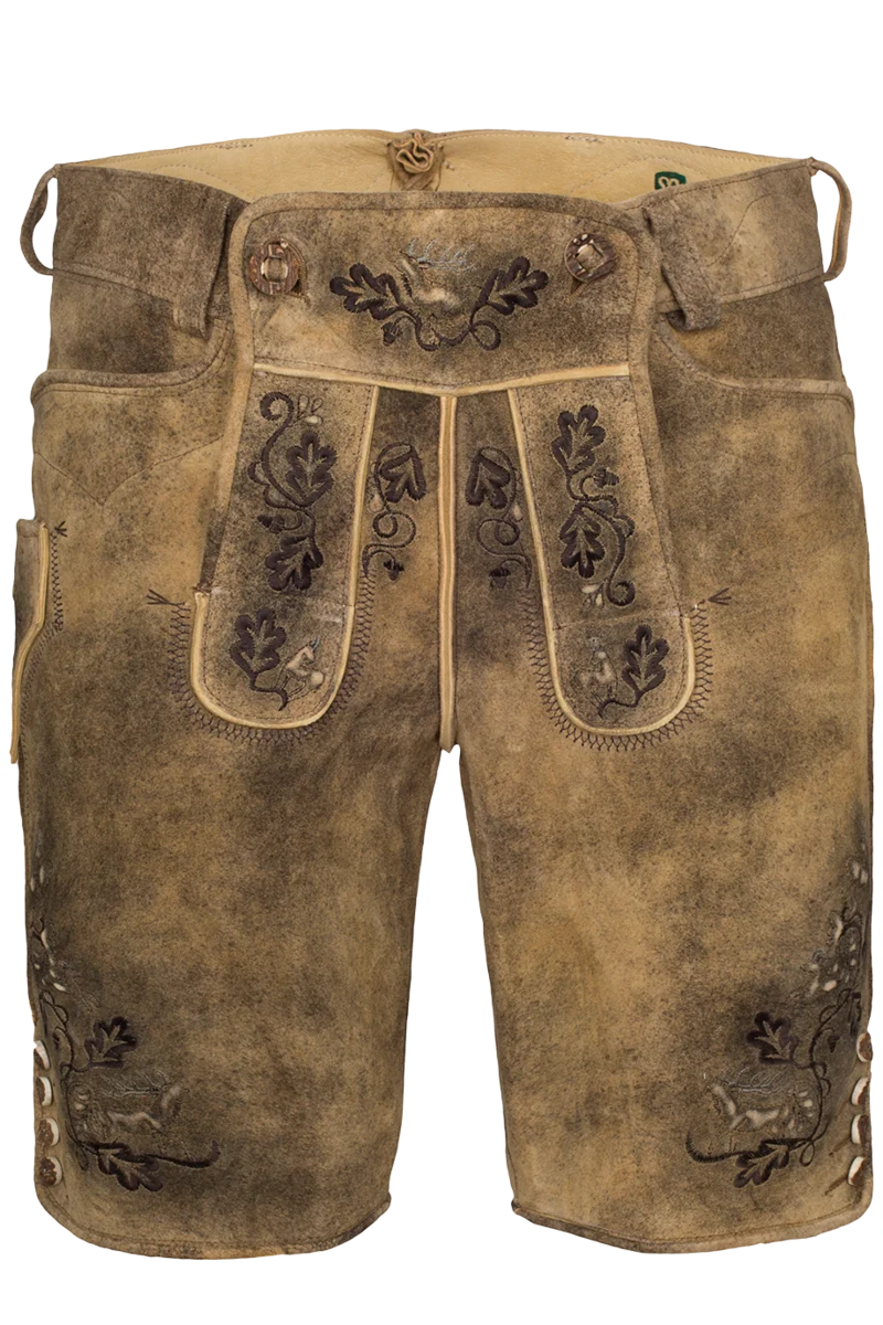 Herren Trachten Lederhose kurz bestickt