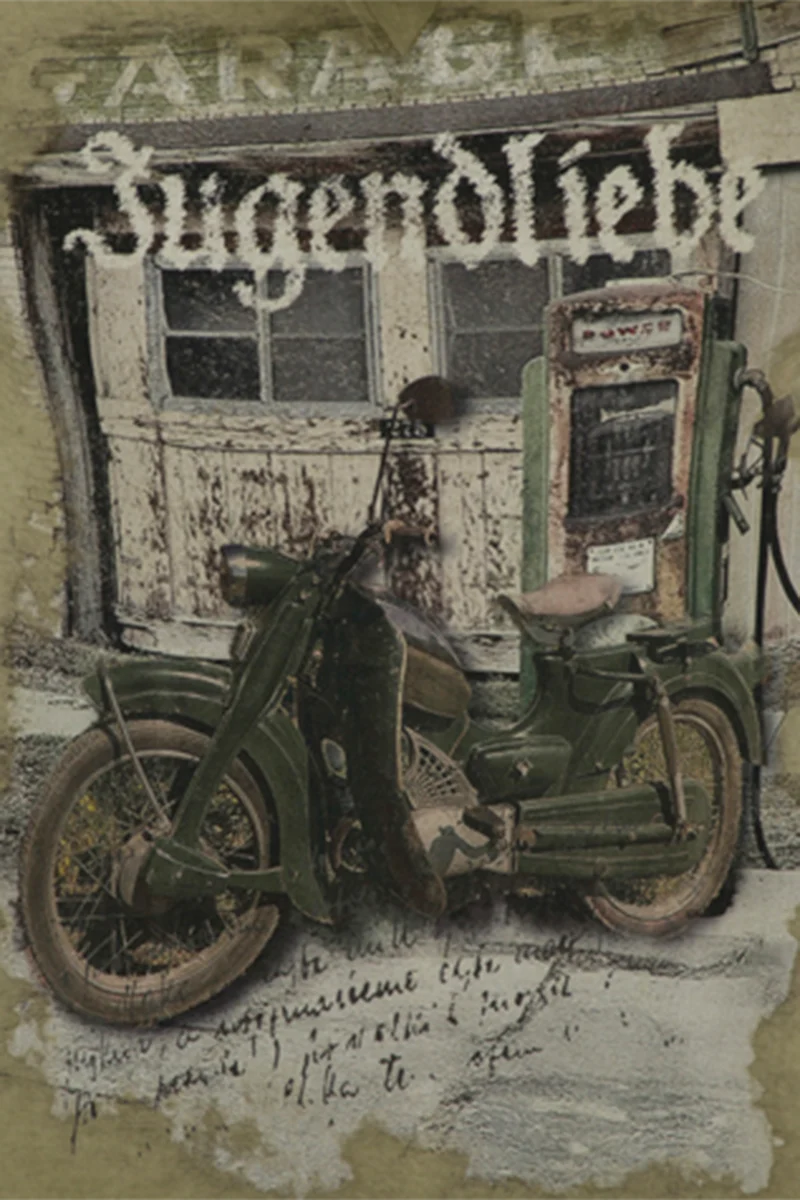 Herren T-Shirt mit Retro-Print Moped
