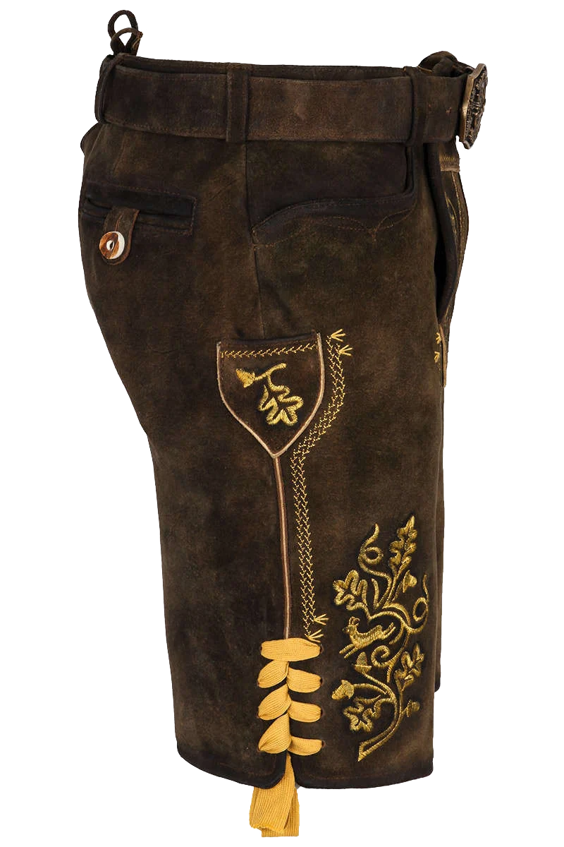 Herren Lederhose kurz mit Gürtel