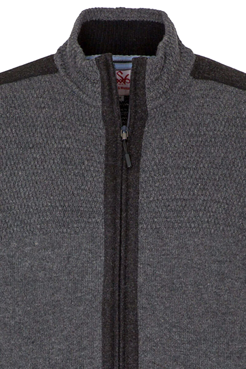 Herren Strickjacke sportiv mit Reißverschluss