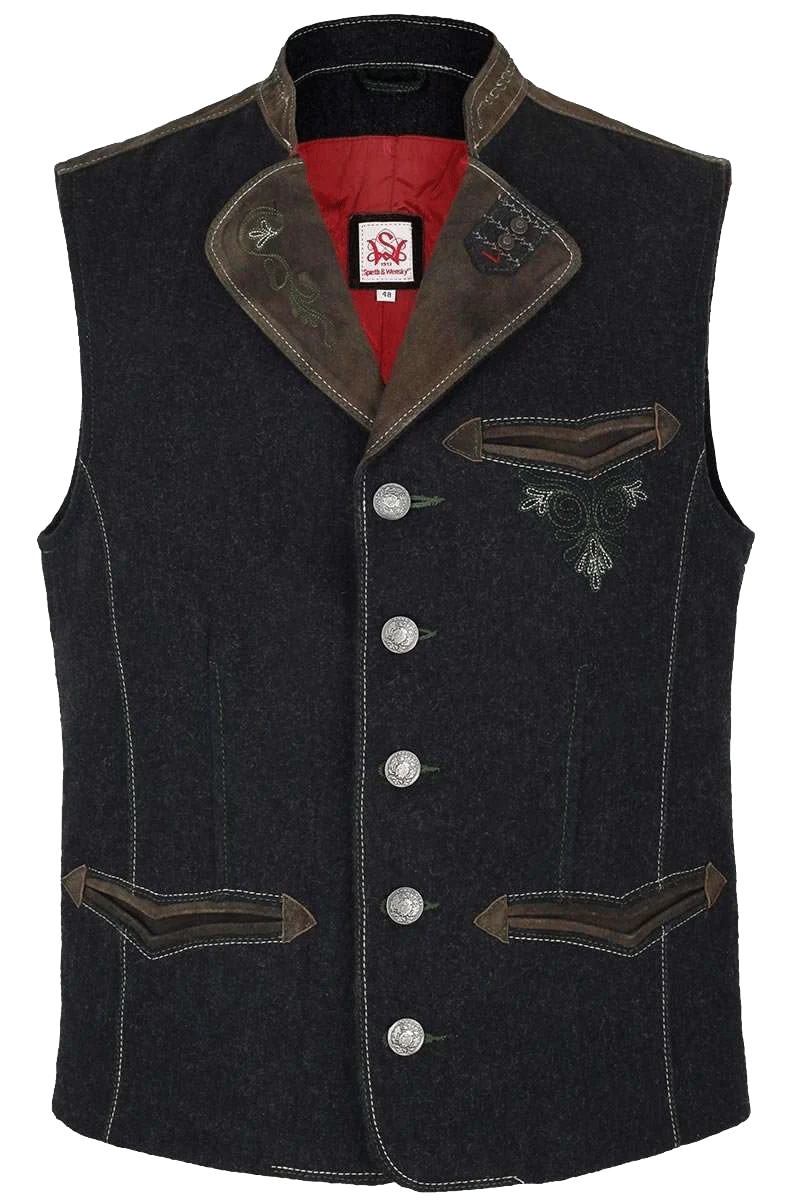 Herren Weste Wolle/Leder