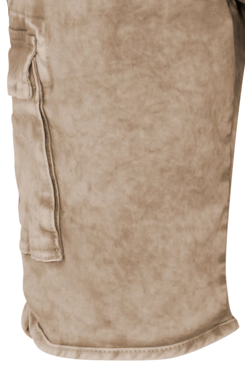 Herren Jeans Bermuda Cargo schlamm