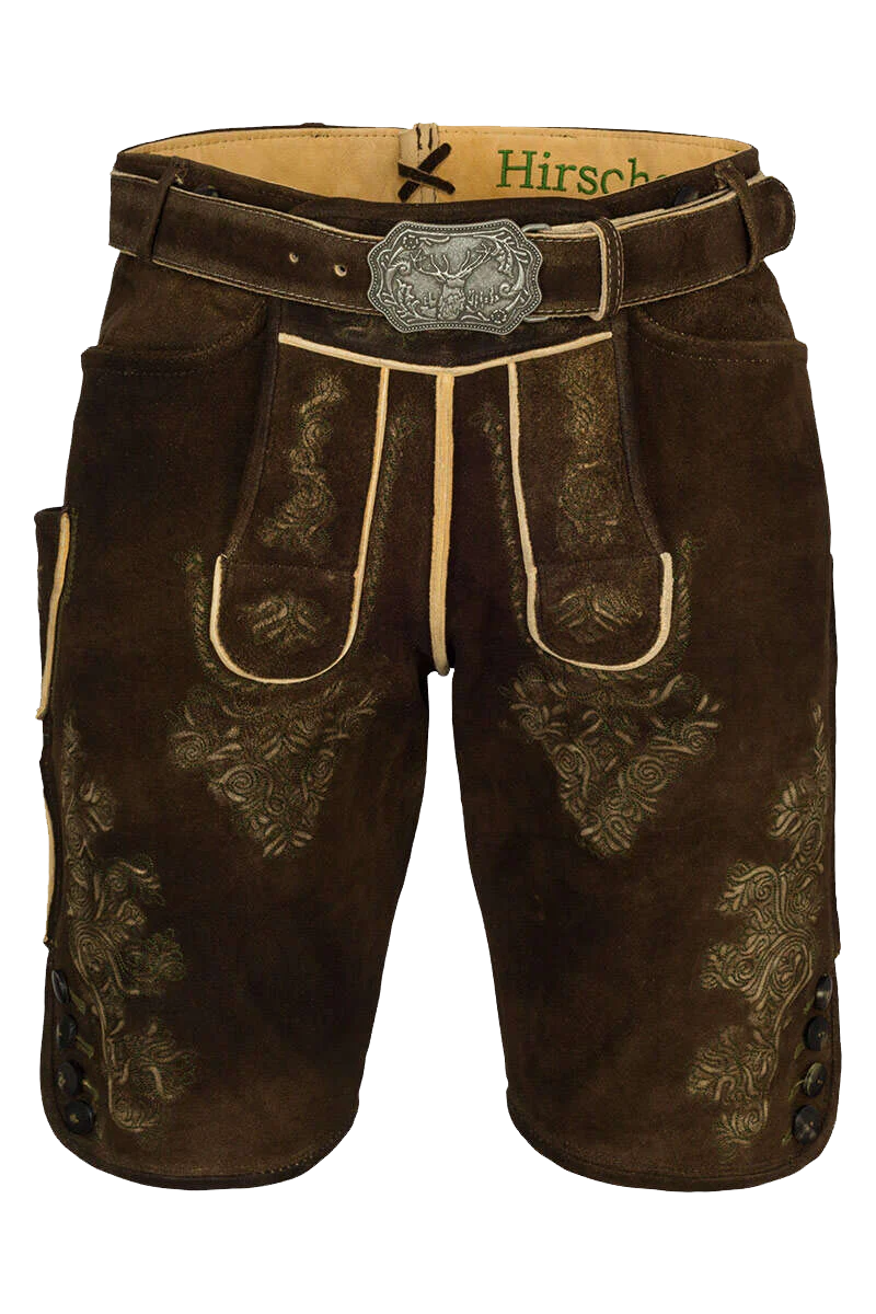 Herren Hirschlederhose kurz bestickt