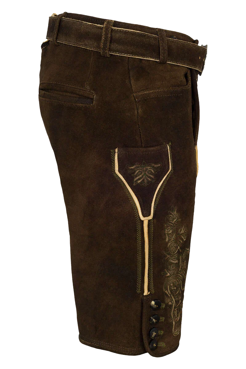 Herren Hirschlederhose kurz bestickt