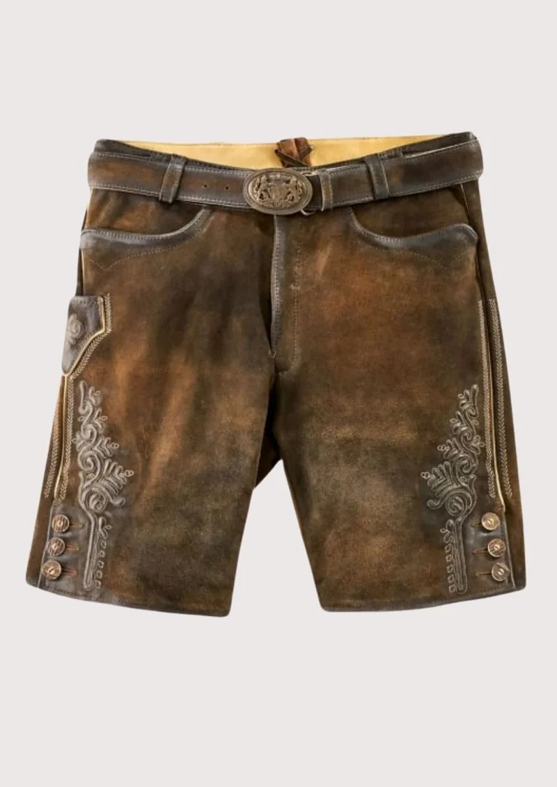 Men Traditional Lederhosen in Brown