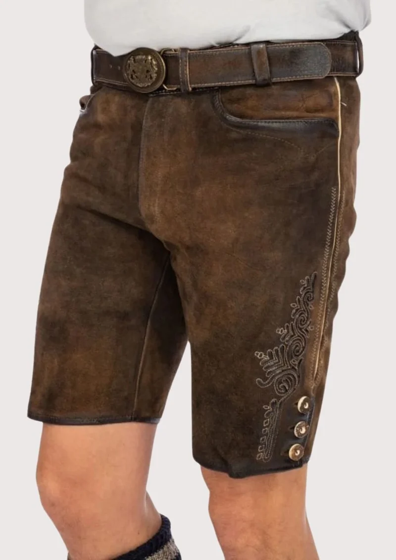 Men Traditional Lederhosen in Brown