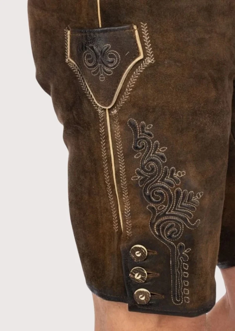 Men Traditional Lederhosen in Brown