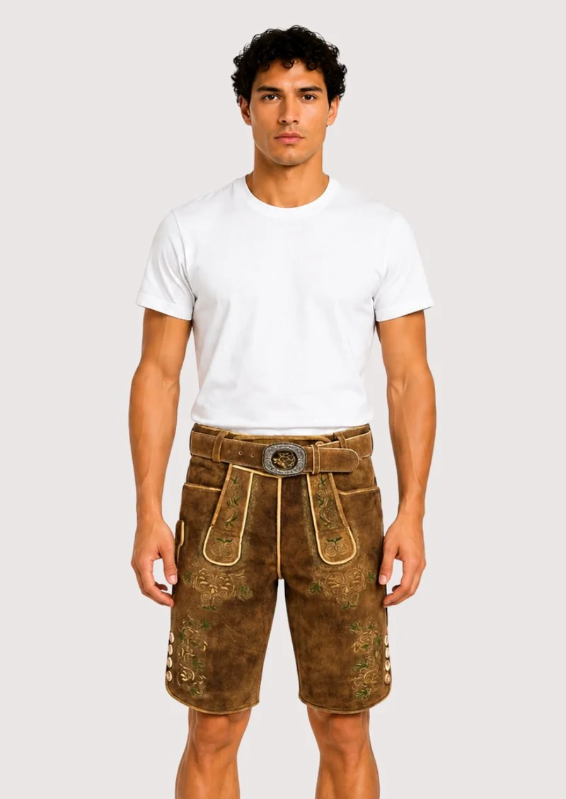 Mens Alpine Moss Brown Lederhosen