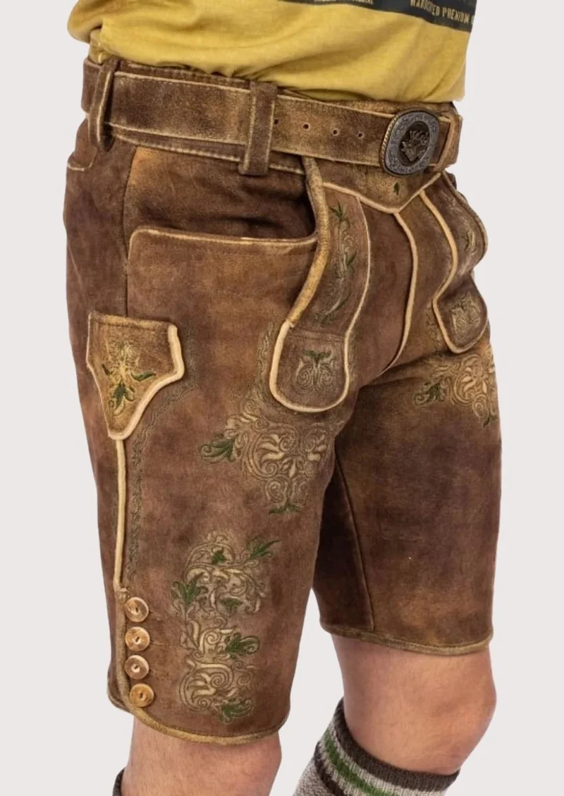 Mens Alpine Moss Brown Lederhosen