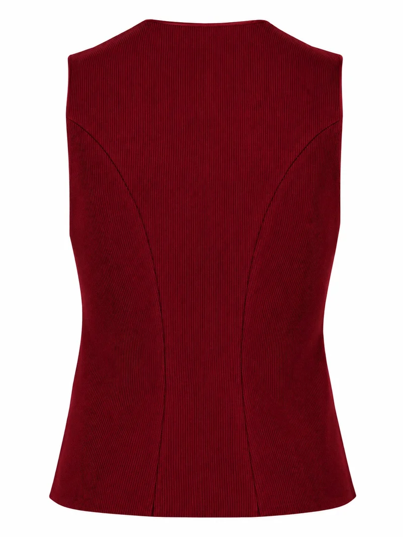 Streifen-Jacquard-Mieder mit Silberknöpfen