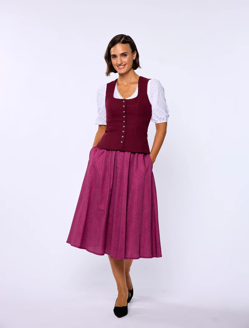 Streifen-Jacquard-Mieder mit Silberknöpfen