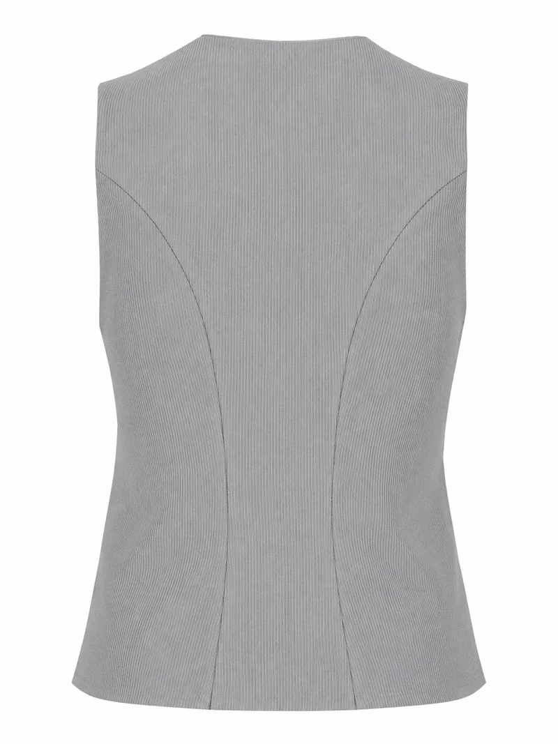 Streifen-Jacquard-Mieder mit Silberknöpfen