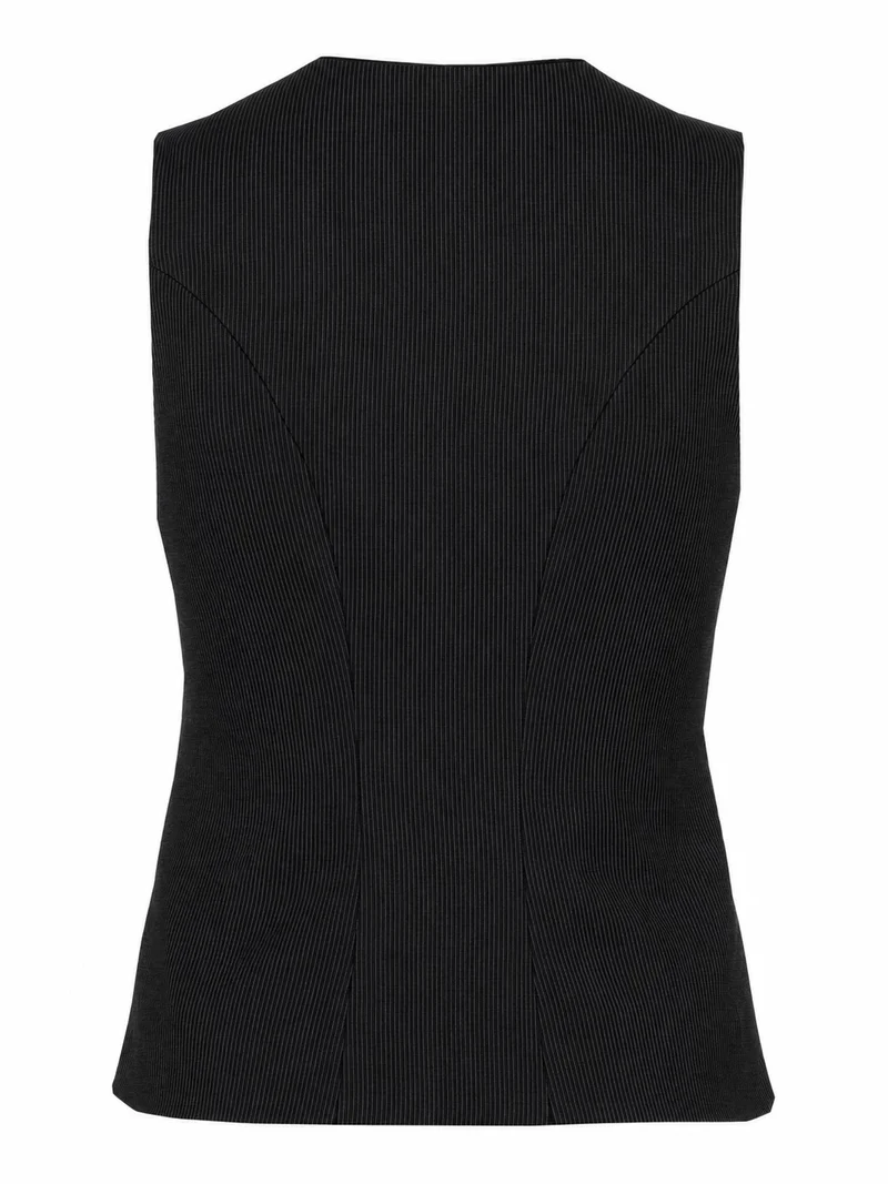 Streifen-Jacquard-Mieder mit Silberknöpfen