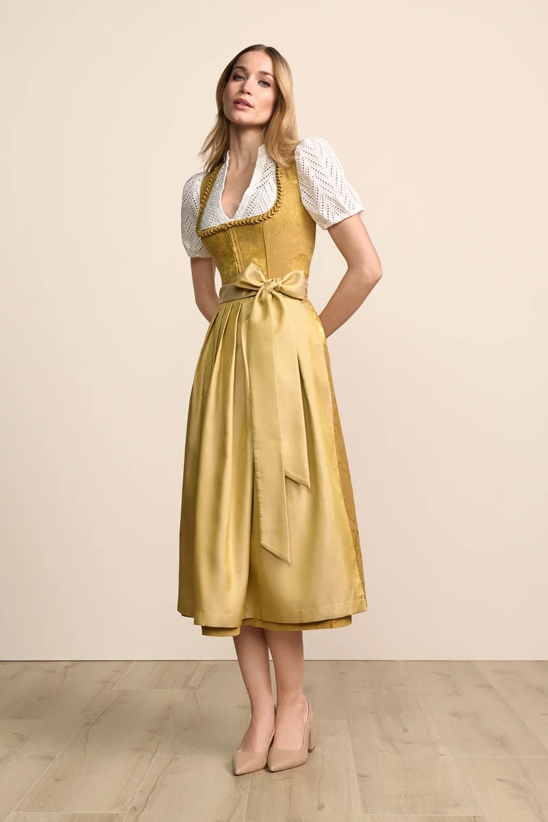 Kruger Calyssia Maxi Dirndl, Brown — 80cm 2pc Set