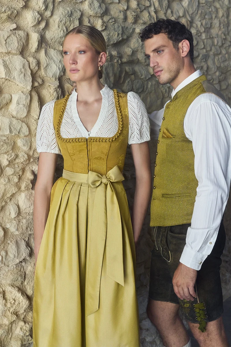 Kruger Calyssia Maxi Dirndl, Brown — 80cm 2pc Set