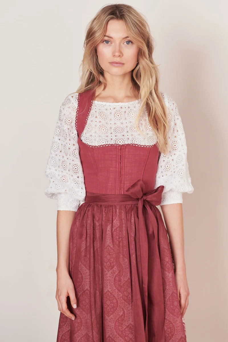 Julia Trentini Helma Midi Dirndl, Red — 60cm