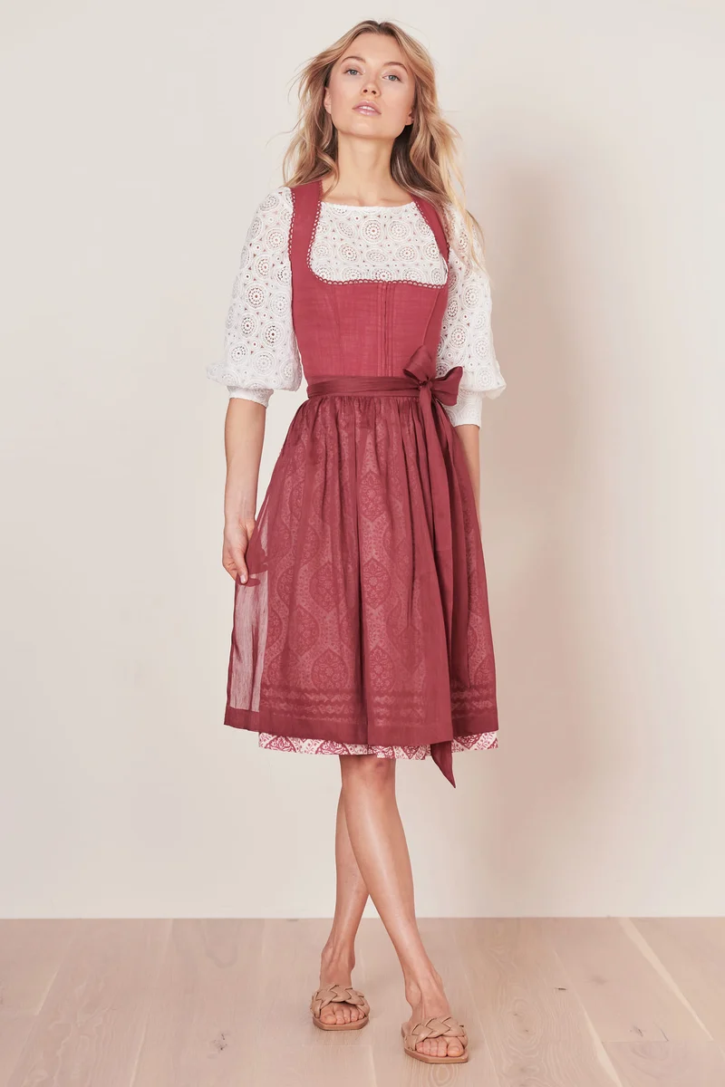Julia Trentini Helma Midi Dirndl, Red — 60cm