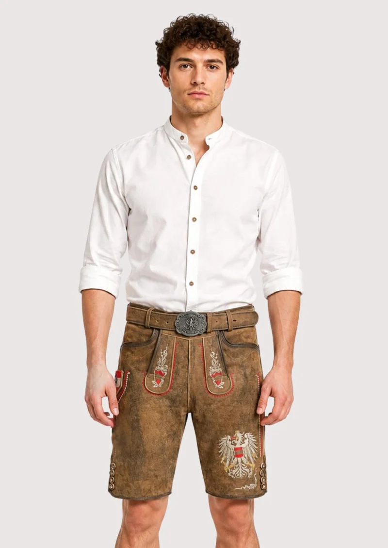 Mens Alpine Crest Brown Lederhosen