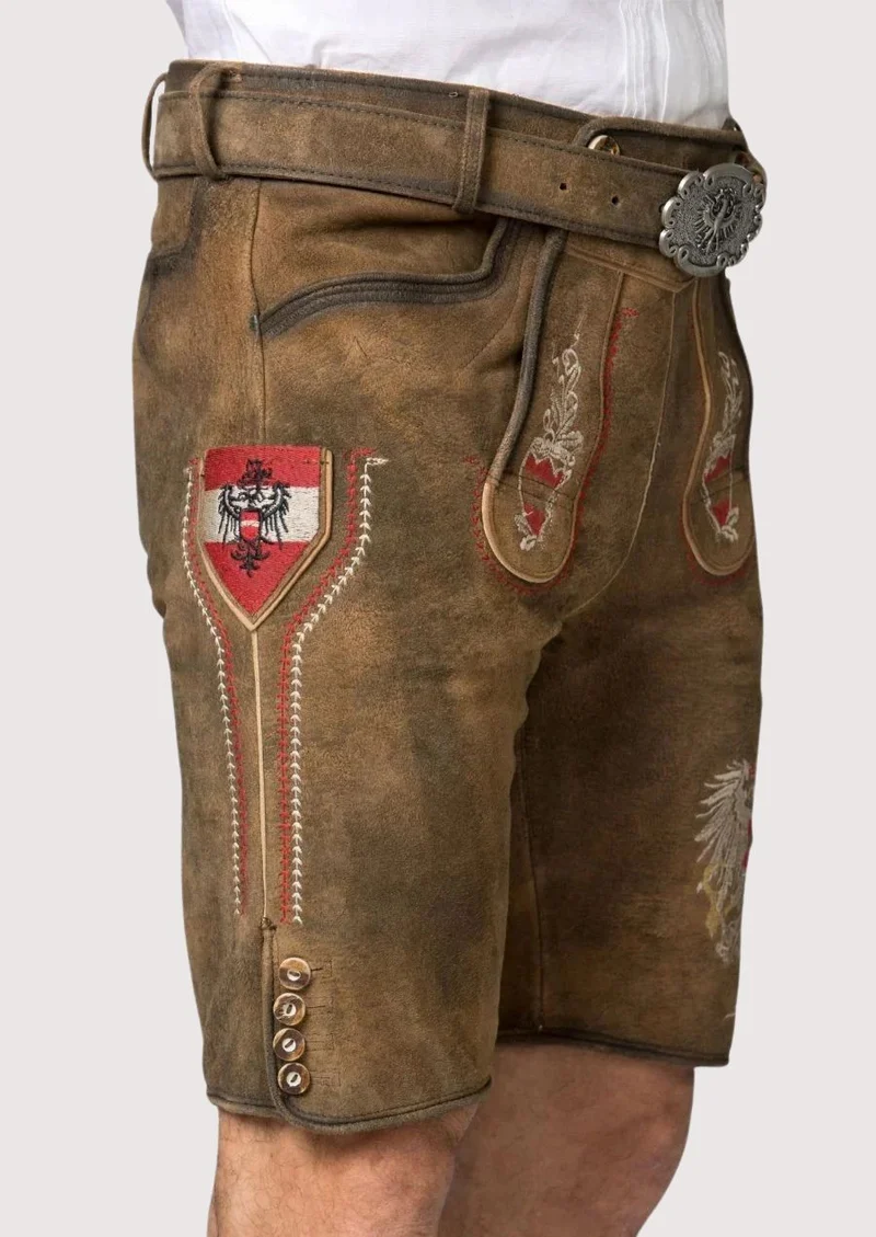 Mens Alpine Crest Brown Lederhosen