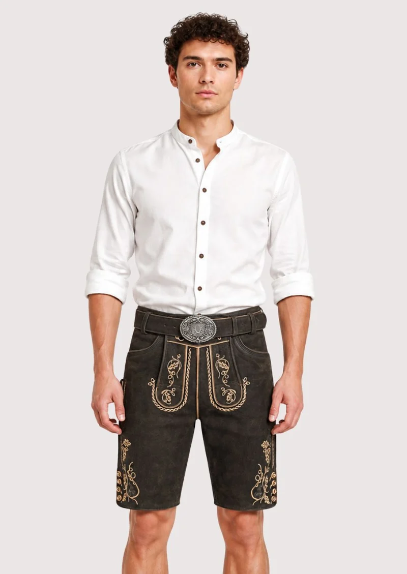 Mens Royal Brown Alpine Lederhosen