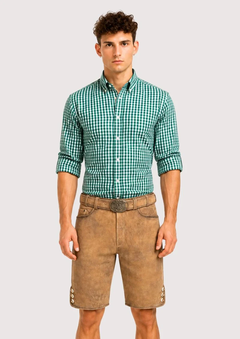 Men’s Classic Tan Lederhosen Shorts