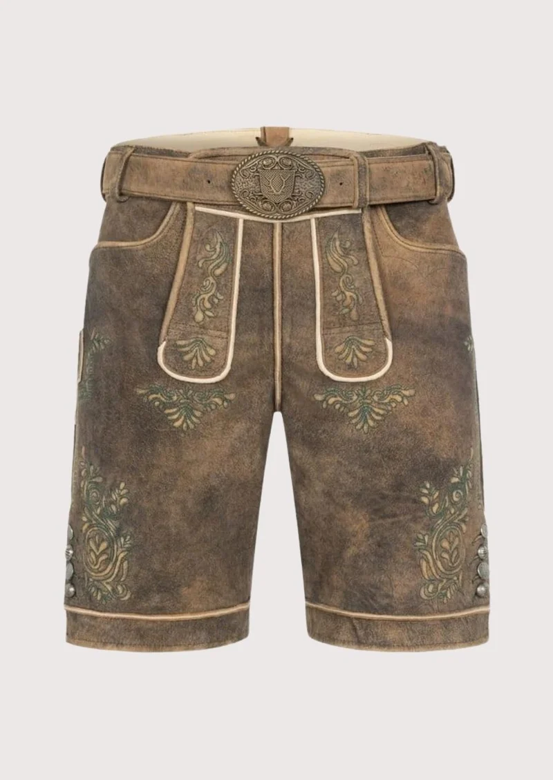Authentic Men's Brown Lederhosen - Premium Quality & Comfort
