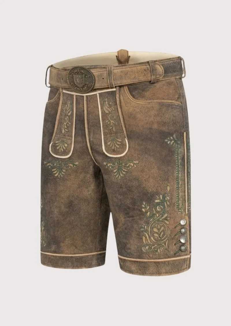 Authentic Men's Brown Lederhosen - Premium Quality & Comfort